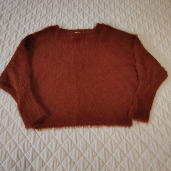 Cozy Women's Crew Neck Sweater - Rust Size S - Picture 2 of 6